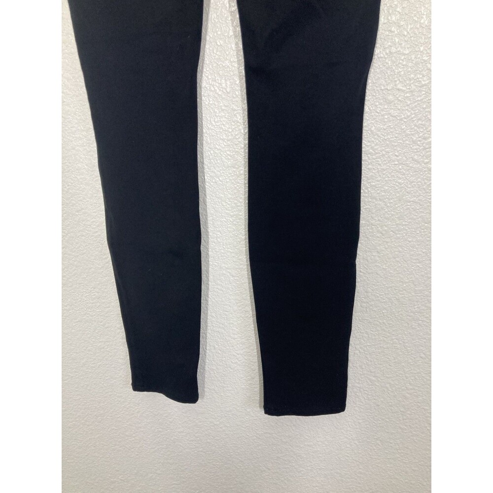 7 For All Mankind Pants Womens 27 Black Skinny Stretch Denim Gold Hardware USA - Picture 4 of 16